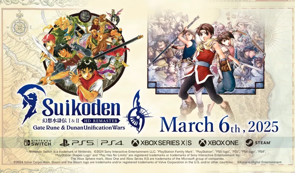 Suikoden I&II HD Remaster Gate Rune and Dunan Unification Wars 預定在2025年第一季的3月6日推出