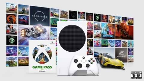 Xbox Series S 入門套裝組合包含三個月的 Game Pass Ultimate，售價 300 美元